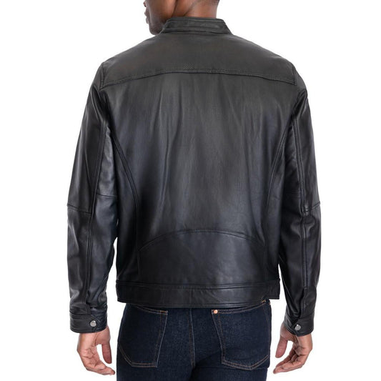 Men's Perforated Leather Moto Jacket, Created for Macy's