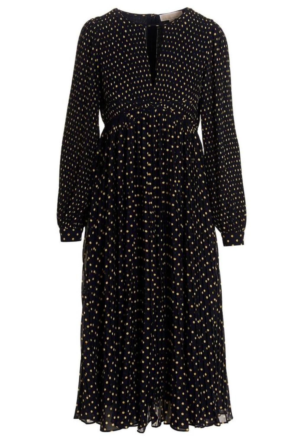 Michael Michael Kors Polka Dot Printed Long Sleeved Dress Michael Michael Kors Polka Dot Printed Long Sleeved Dress