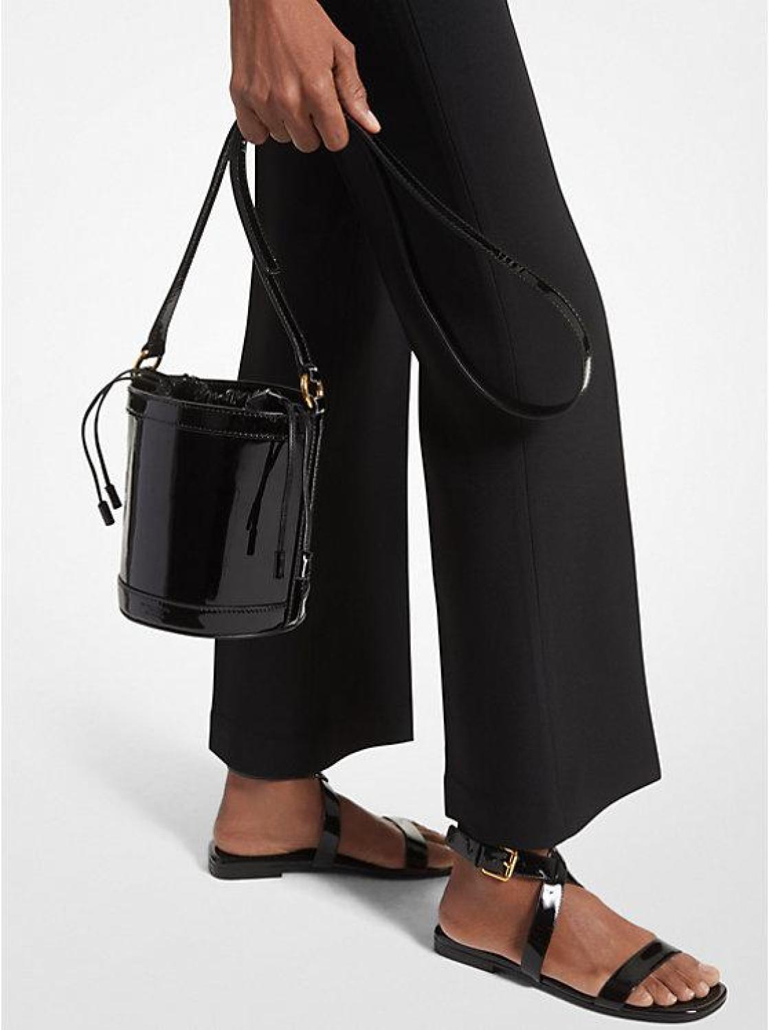 Audrey Medium Patent Leather Bucket Bag