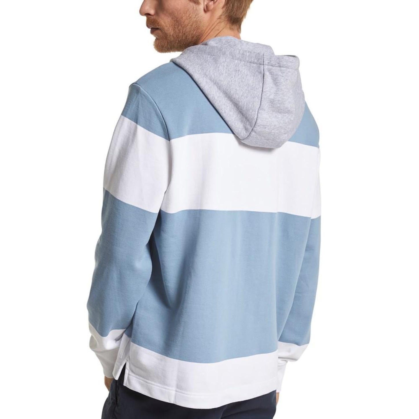 Men's Rugby Stripe Hooded Pullover