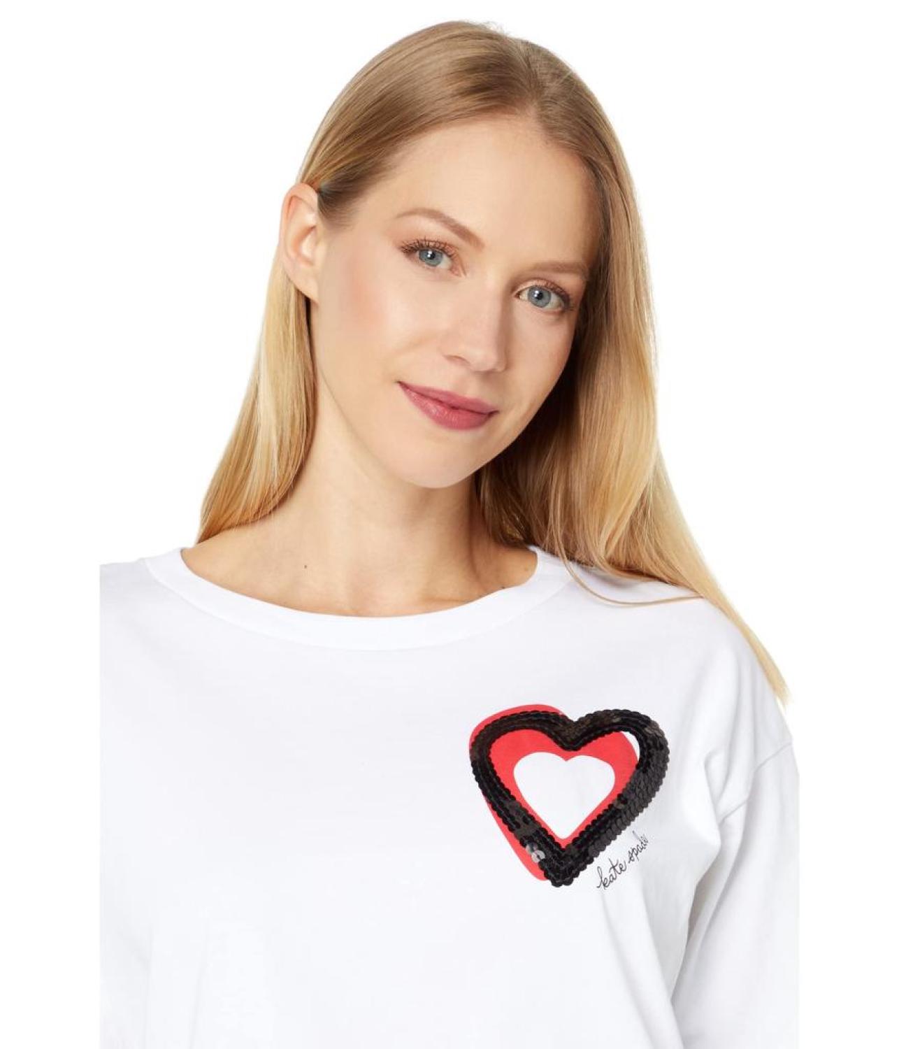 Embellished Overlapping Hearts Tee