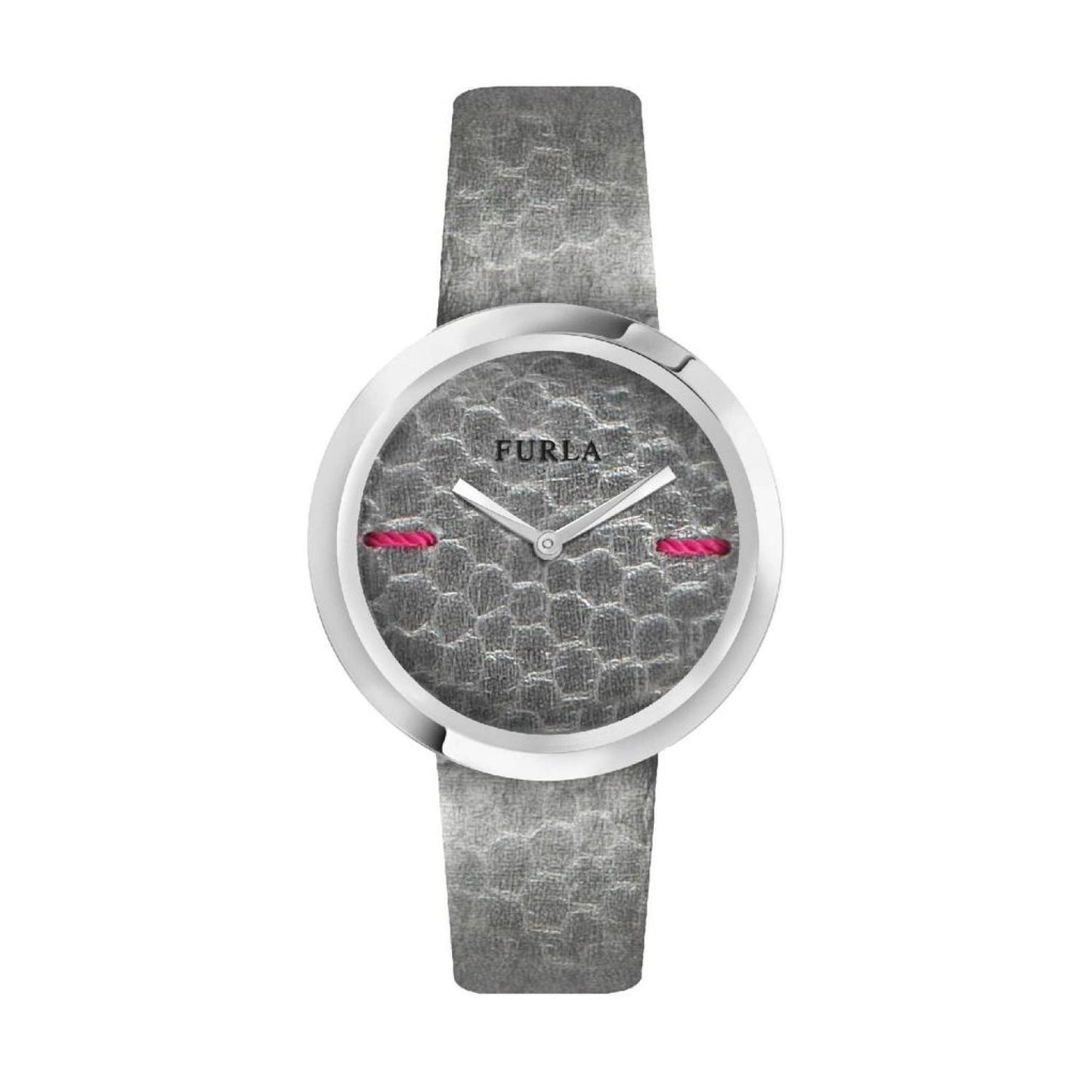 Furla Women's My Piper Gray Dial SS Calfskin Leather Watch