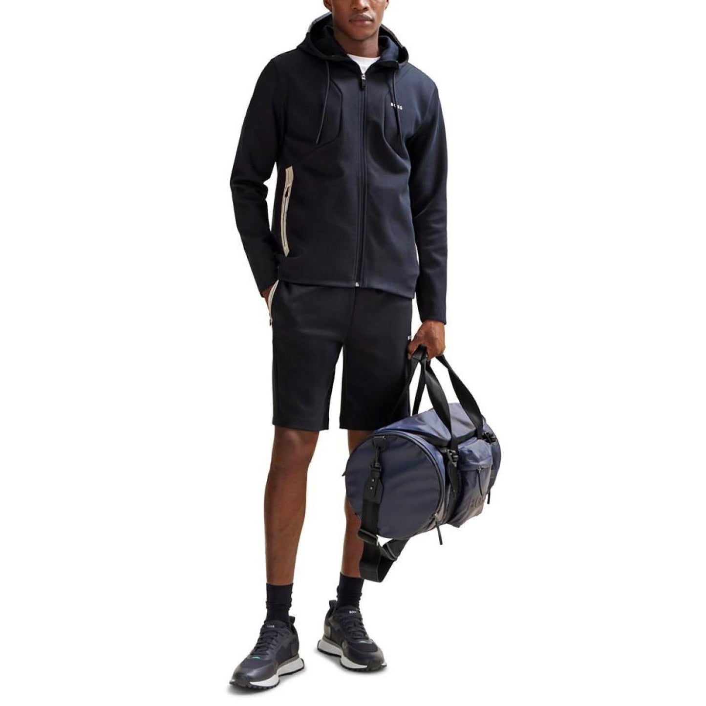 Men's HD Logo Print Zip-Up Hoodie