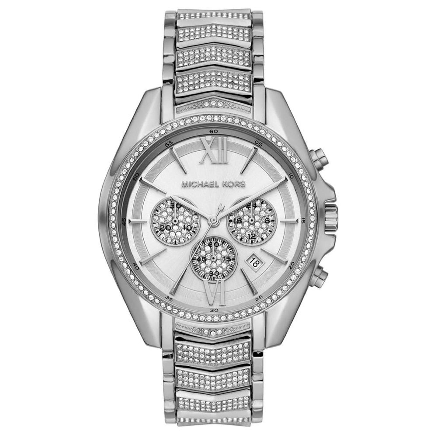 Women's Chronograph Whitney Stainless Steel Pavé Bracelet Watch 45mm