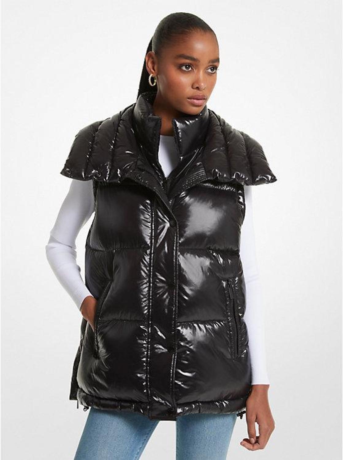 2-in-1 Quilted Nylon Puffer Jacket