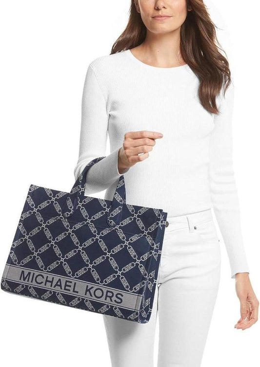 Michael Kors Women Gigi Large Grab Tote Bag Navy Multi One Size