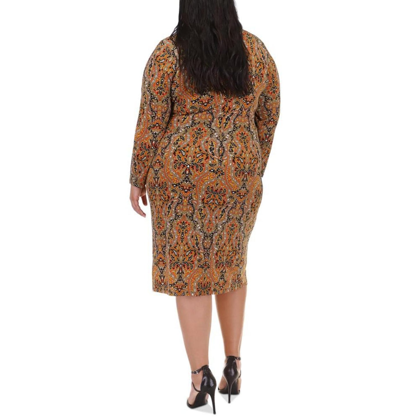 Plus Size Paisley Snap-Front Shirtdress