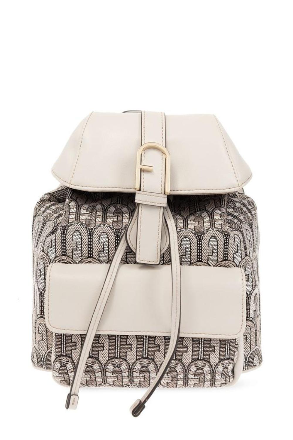 Furla Logo Plaque Drawstring Backpack