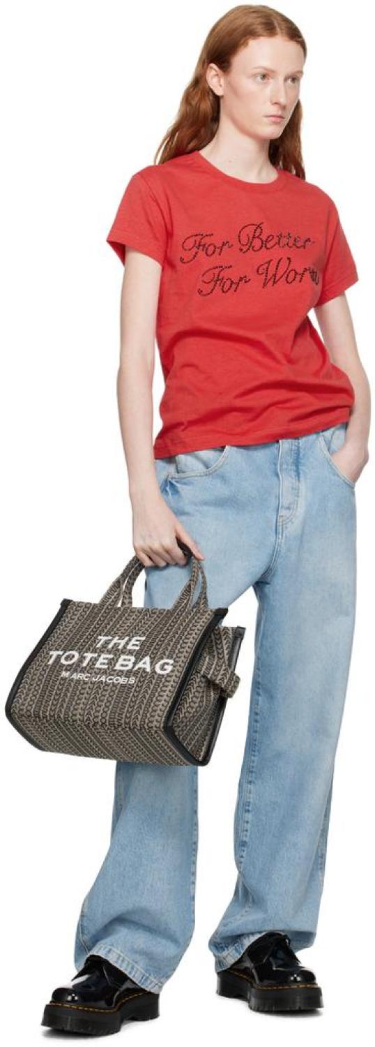 Beige & Black Small 'The Monogram Tote' Tote