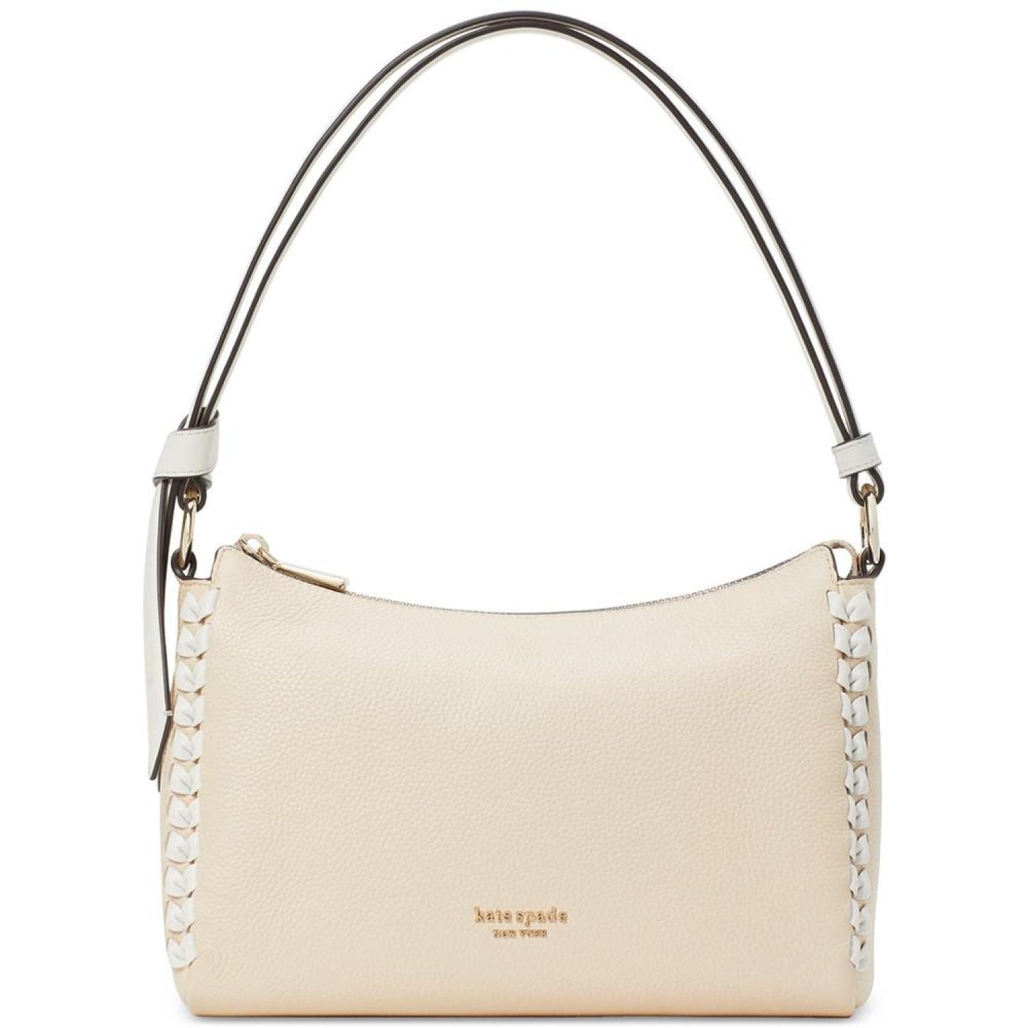 Knott Whipstitched Pebbled Leather Small Shoulder Bag