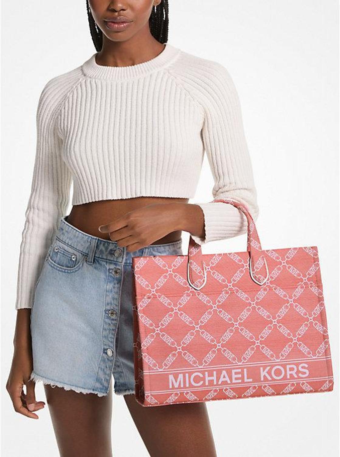 Gigi Large Empire Logo Jacquard Tote Bag