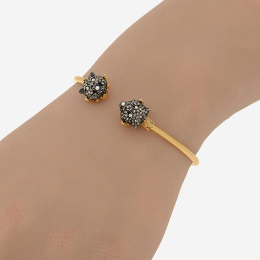 Gucci Le Marche Des Merveilles 18K Yellow Gold and Sterling Silver, Diamond 0.69ct. tw. and Mother of Pearl Cuff Bracelet YBA459246001017