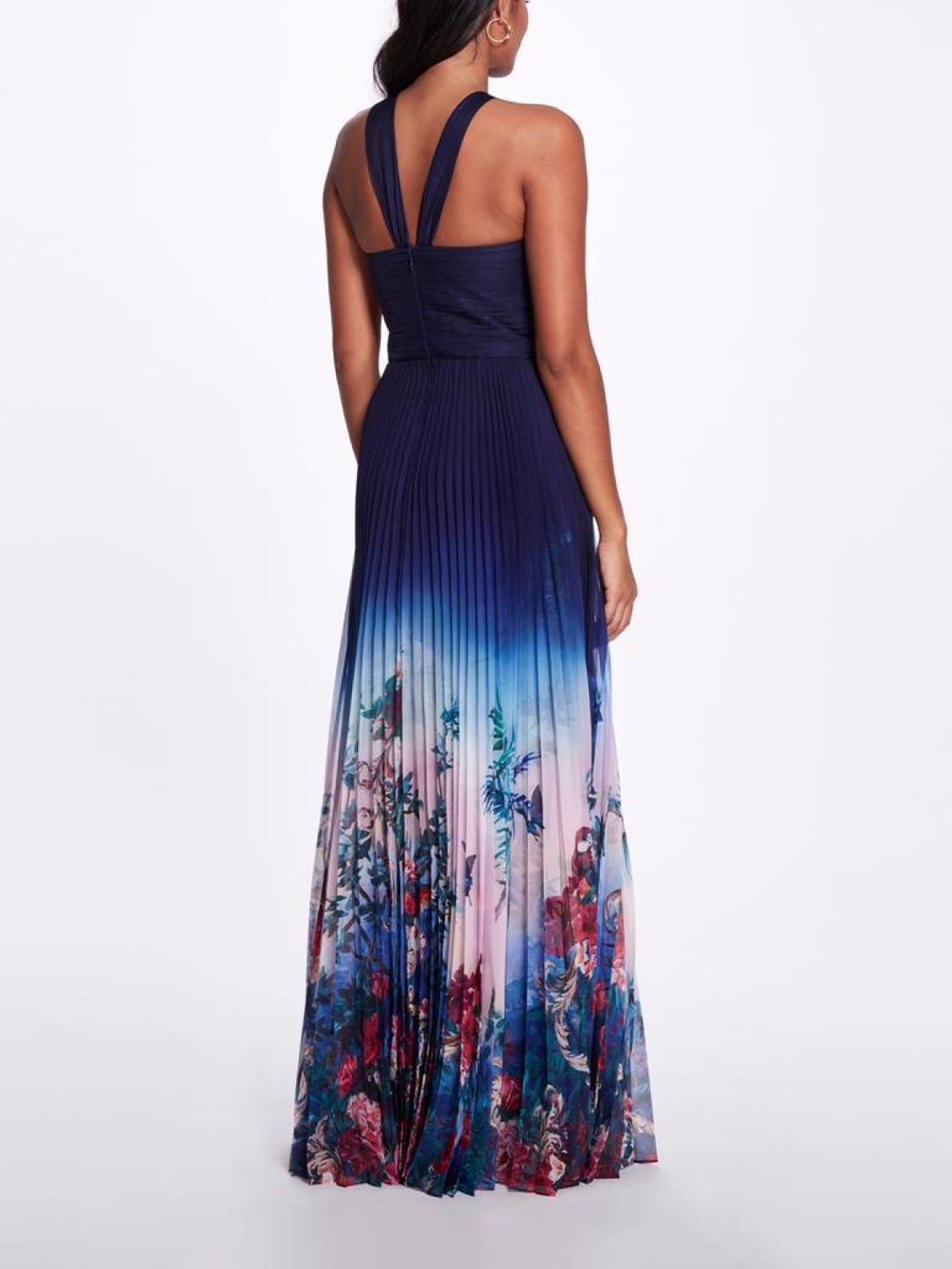 Halter Ombre Floral Gown