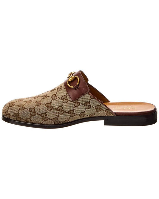 Gucci Horsebit GG Canvas & Leather Slipper