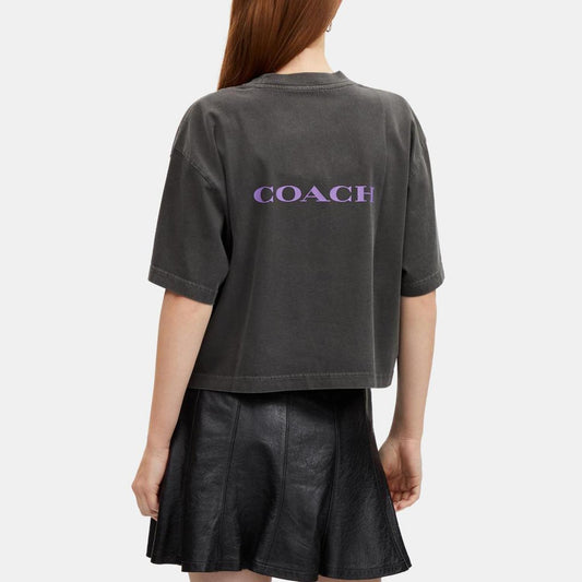 Coach Outlet Rave Bear Garment Dye Cropped T Shirt