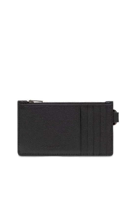 Coach Logo Plaque Zipped Card Case