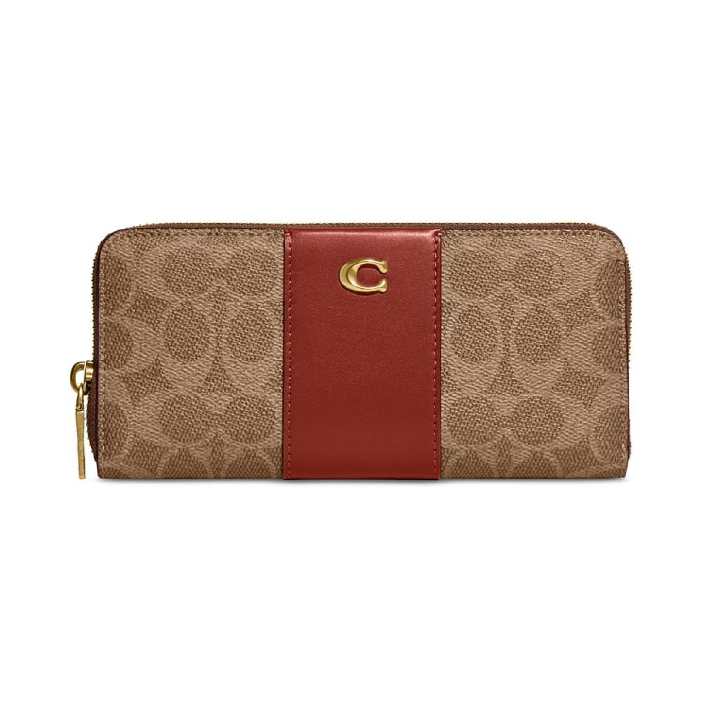 Coated Canvas Signature Slim Accordion Zippered Wallet