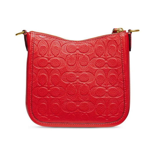 Embossed Signature Leather Chaise Crossbody 19