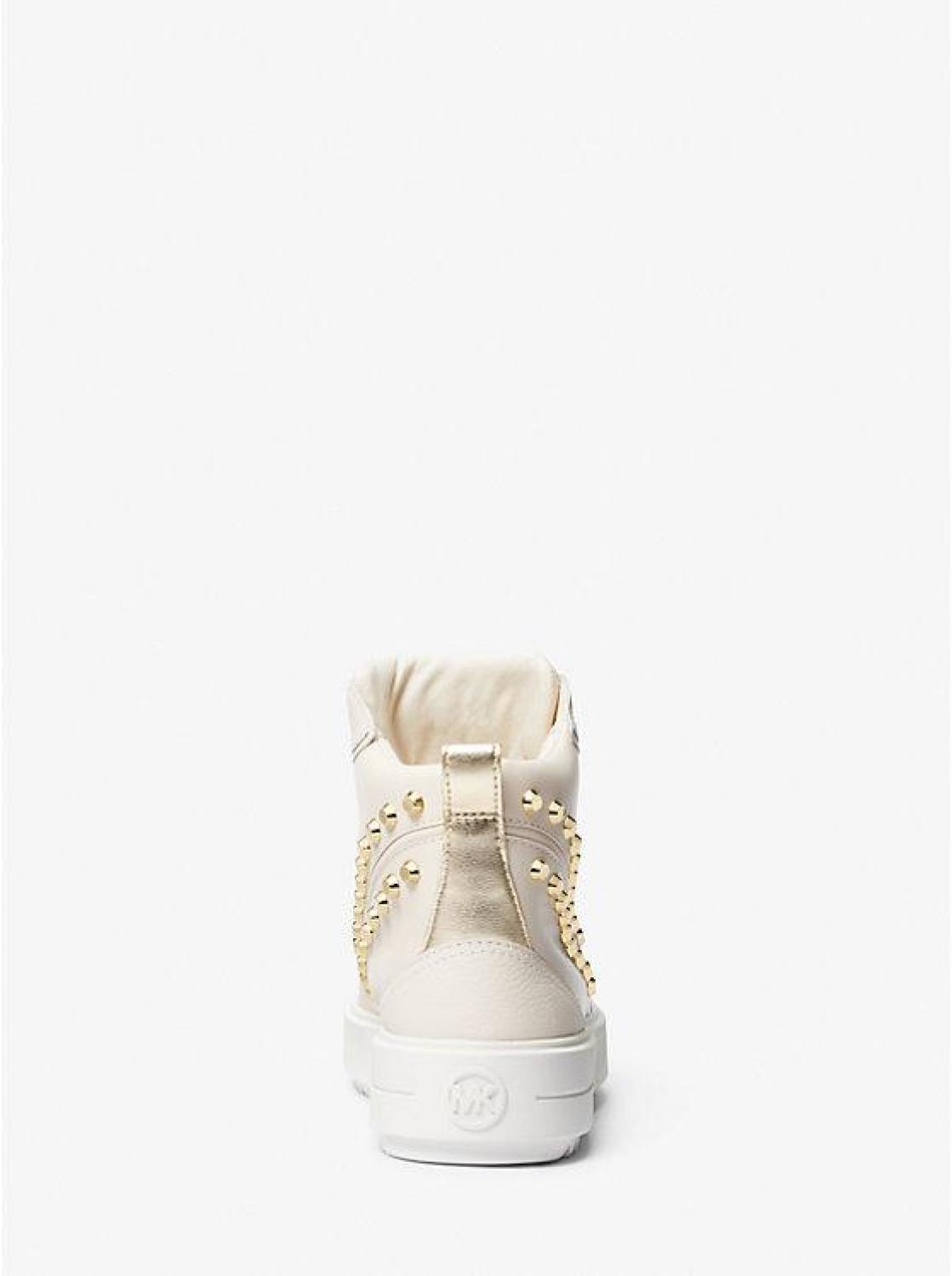 Emmett Studded Stripe Leather High-Top Sneaker