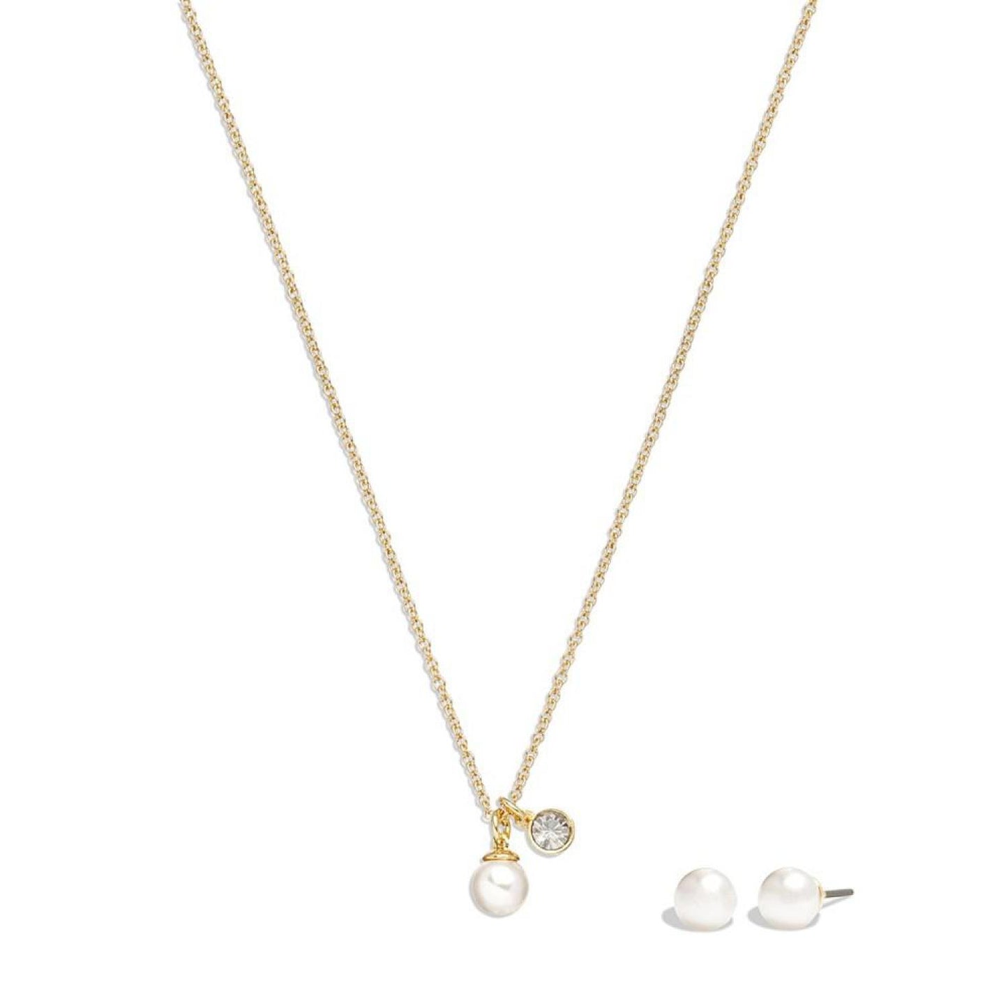 Cubic Zirconia Imitation Pearl Jewelry Set