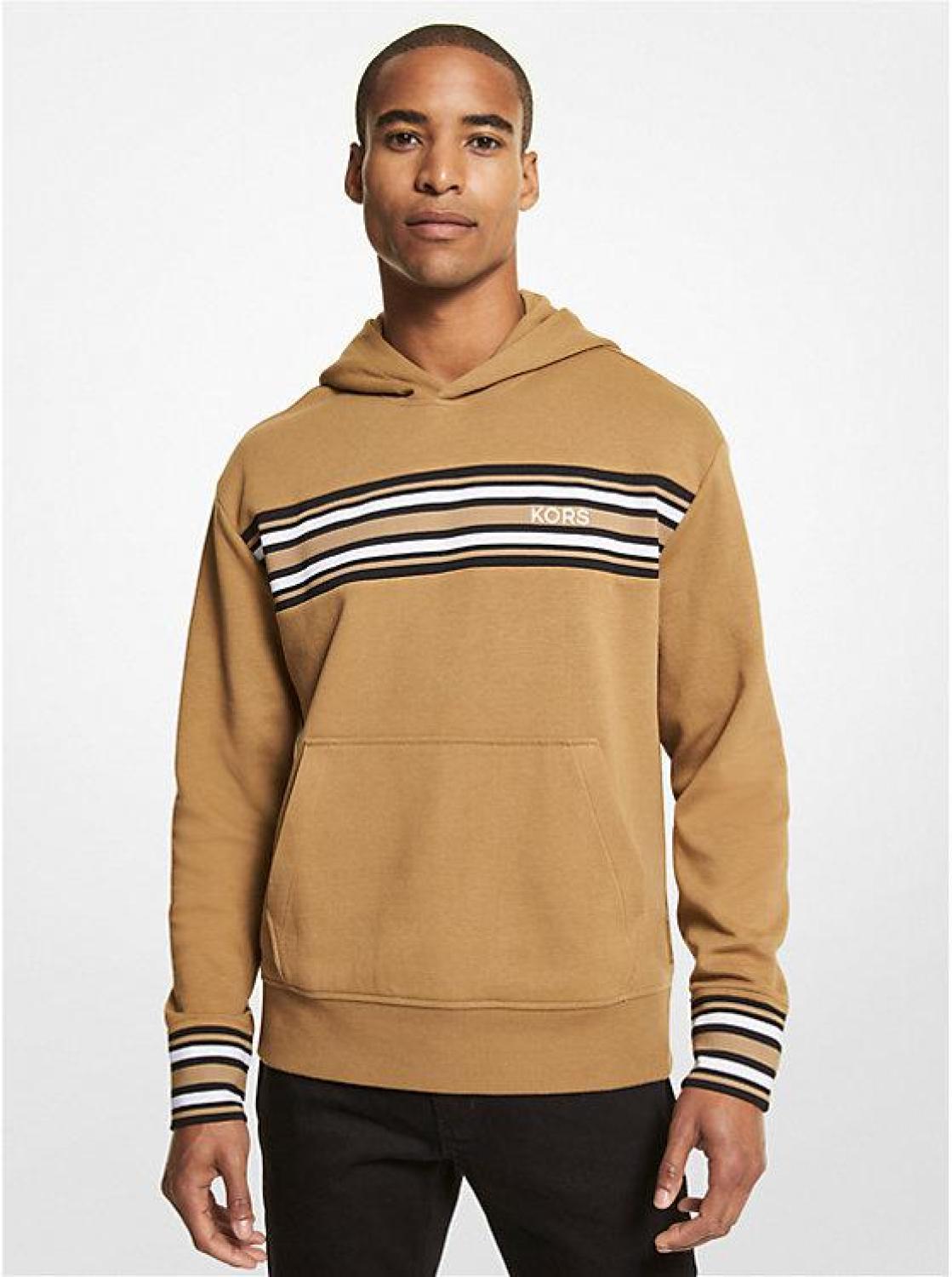Striped Cotton Blend Hoodie