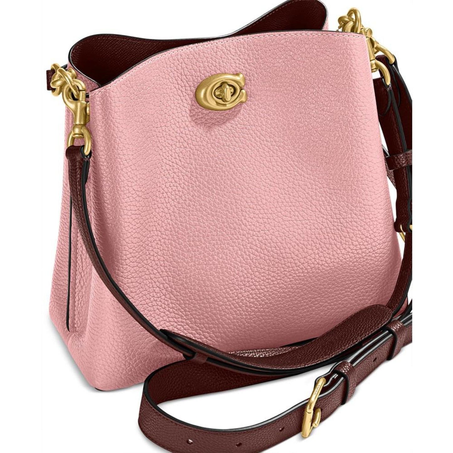Pebble Leather Willow Bucket Bag with Convertible Straps