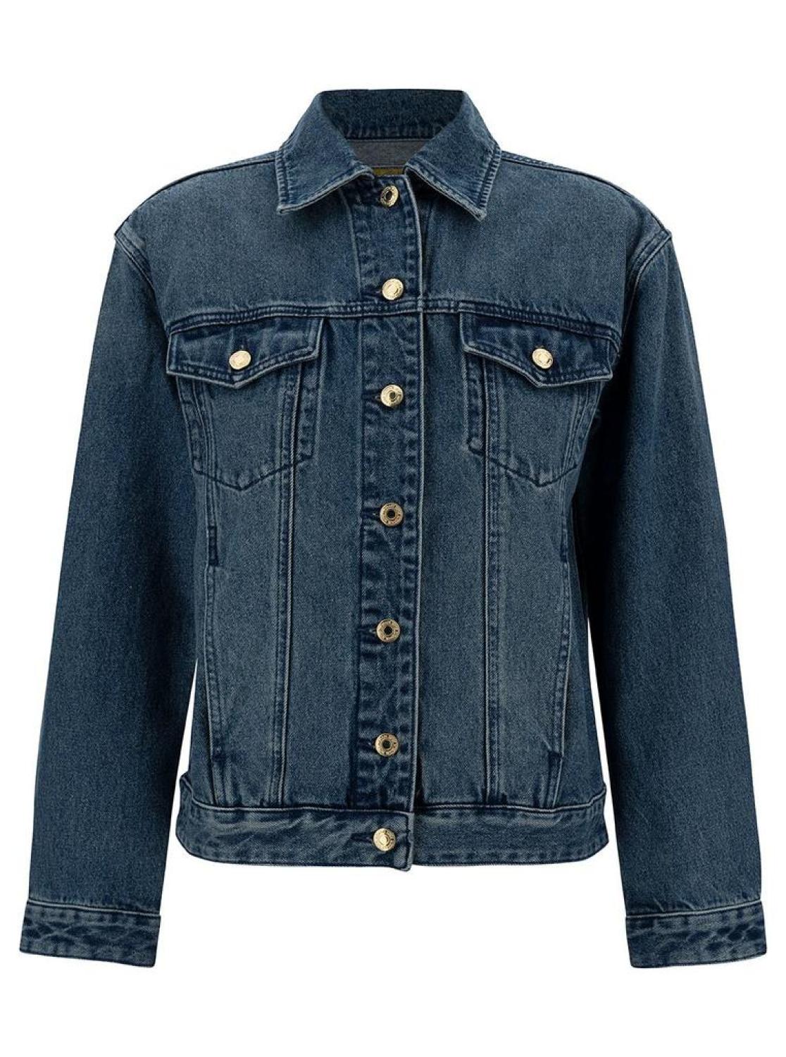 Michael Michael Kors Logo Embossed Denim Jacket