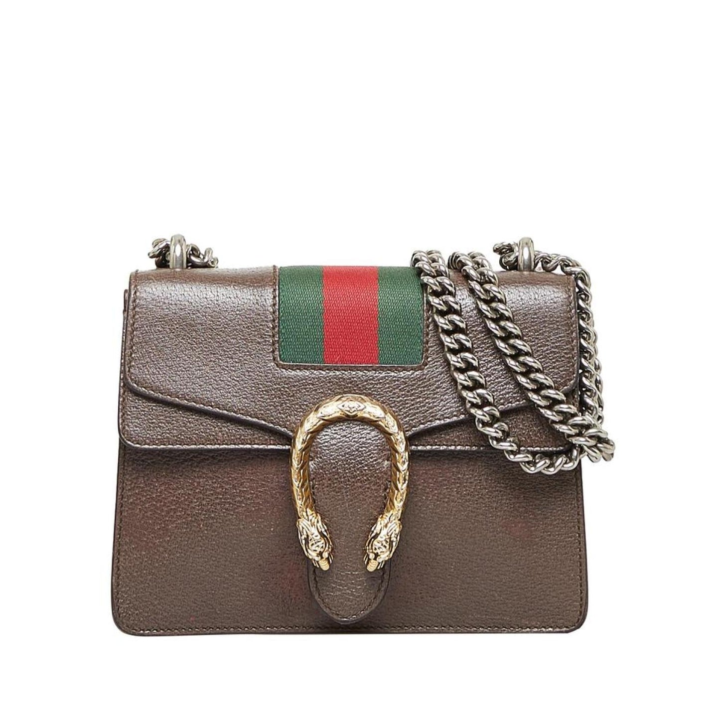 Gucci Mini Dionysus Web Leather Crossbody Bag (Pre-Owned)