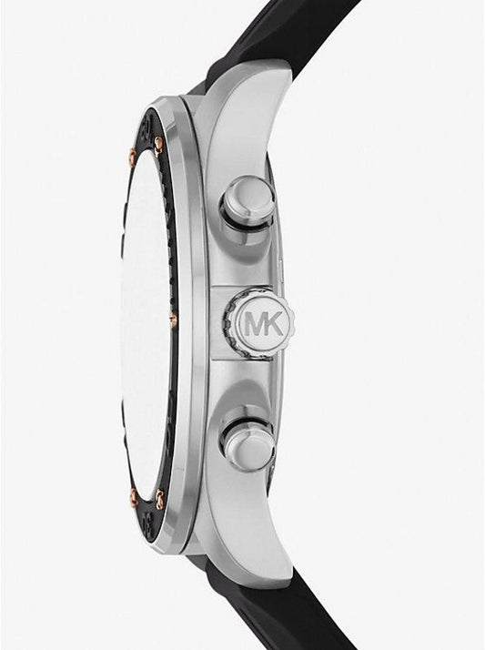 Oversized Nolan Silver-Tone and Silicone Watch