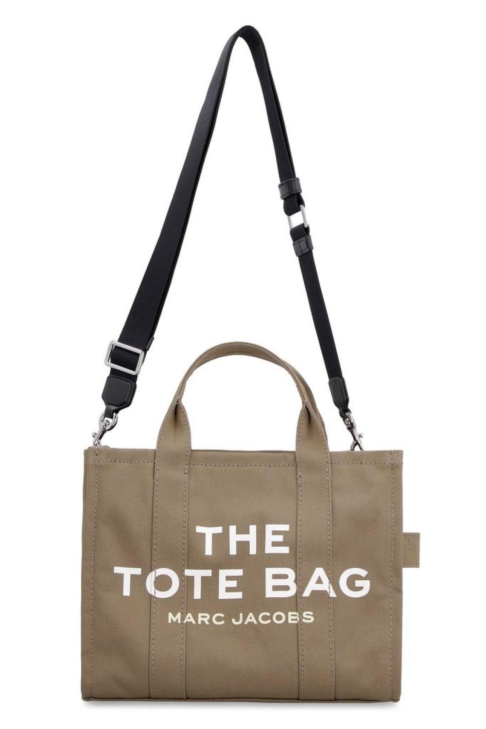Marc Jacobs Logo Printed Zipped Medium Tote Bag