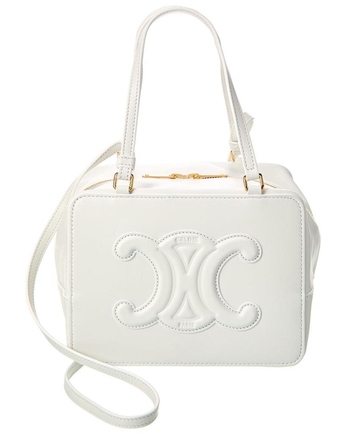 CELINE Folded Cube Leather Satchel - Main Image