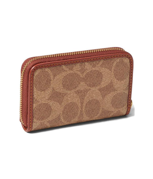 Coated Canvas Signature Small Zip Around Card Case