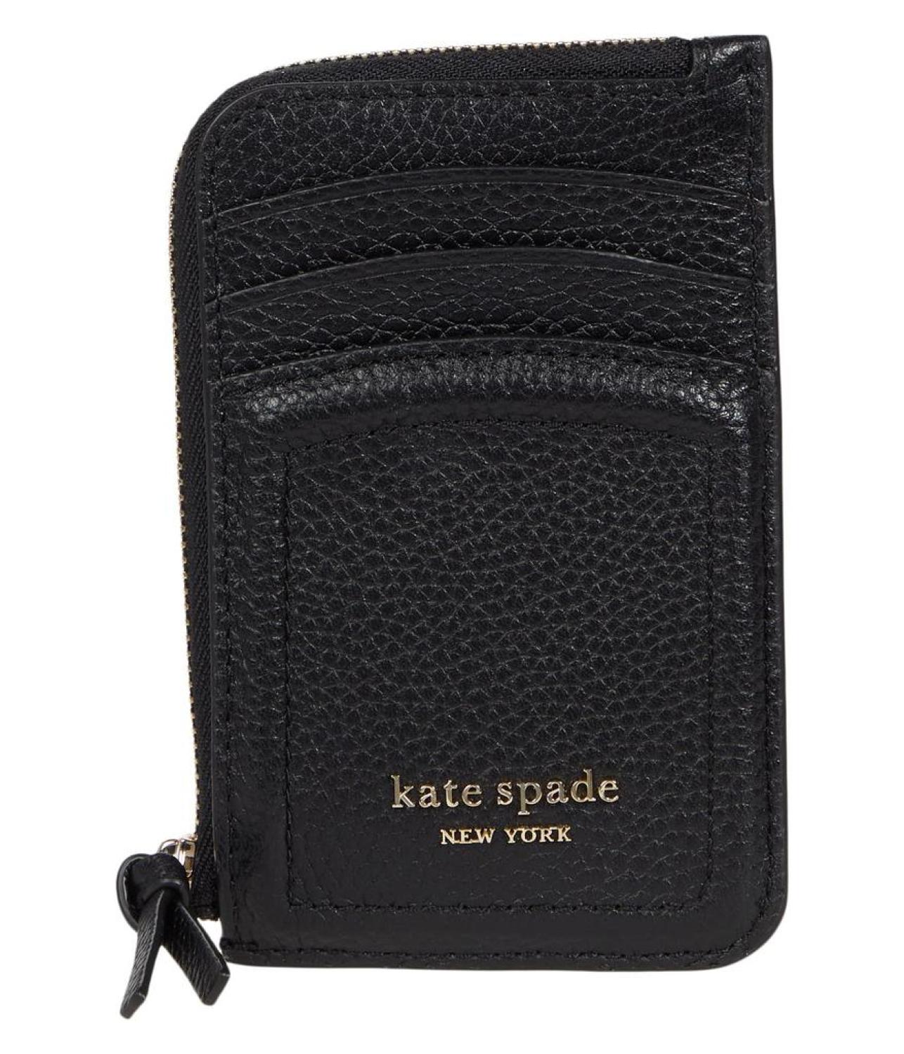 Knott Pebbled Leather Zip Card Holder