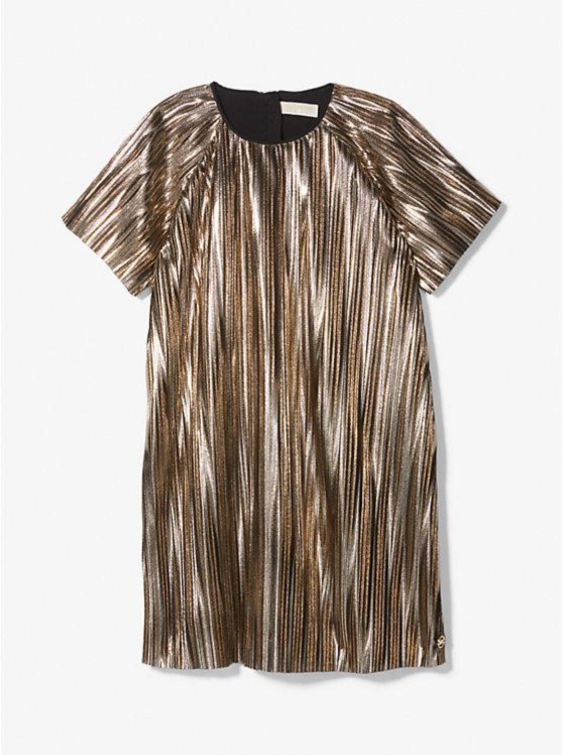 Lamé Pleated Dress