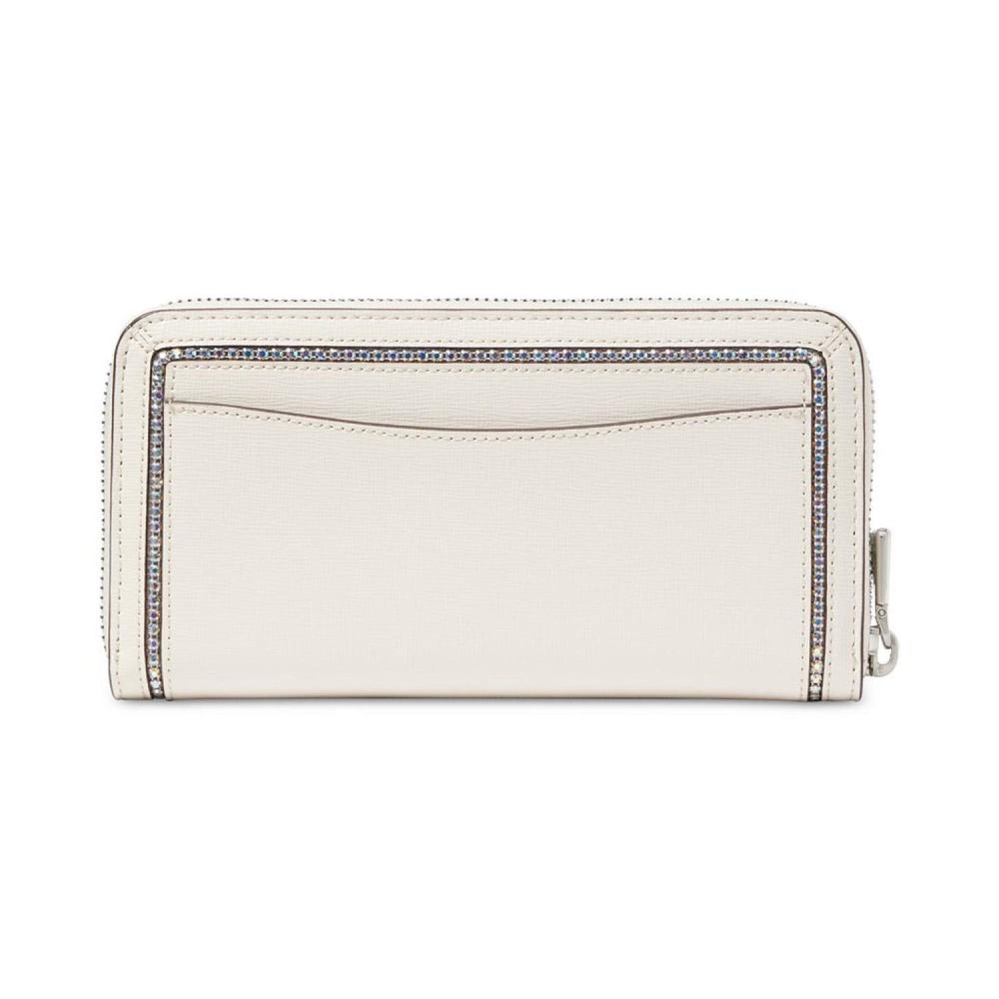 Morgan Crystal Inlay Saffiano Leather Zip Around Continental Wallet