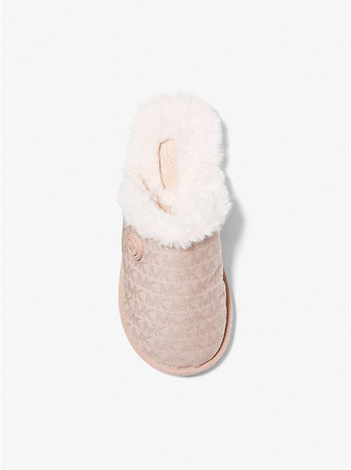 Janis Faux Fur-Lined Logo Jacquard Slipper