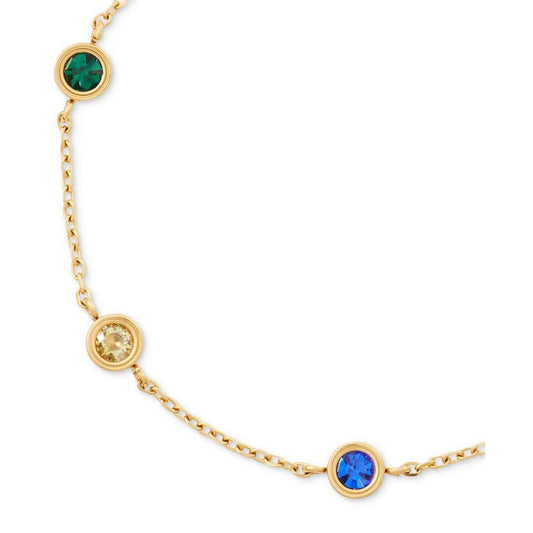 Cubic Zirconia Station Link Bracelet