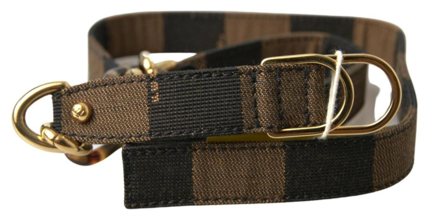 Fendi Stripes Canvas Fashion Buckle Waist Women's Belt