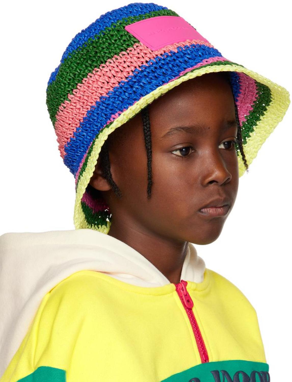 Kids Multicolor Striped Bucket Hat