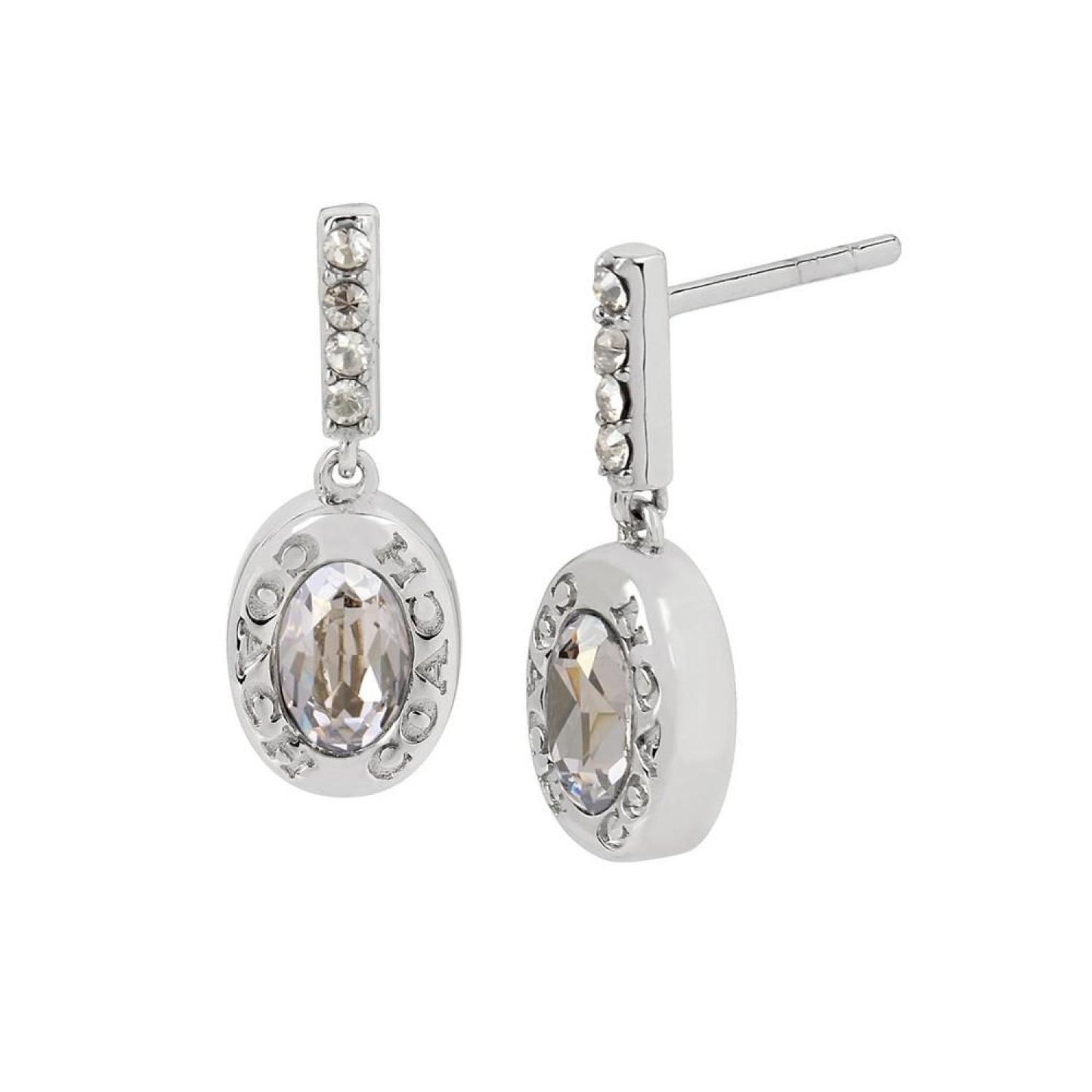 Signature Logo Stone Bar Drop Earrings