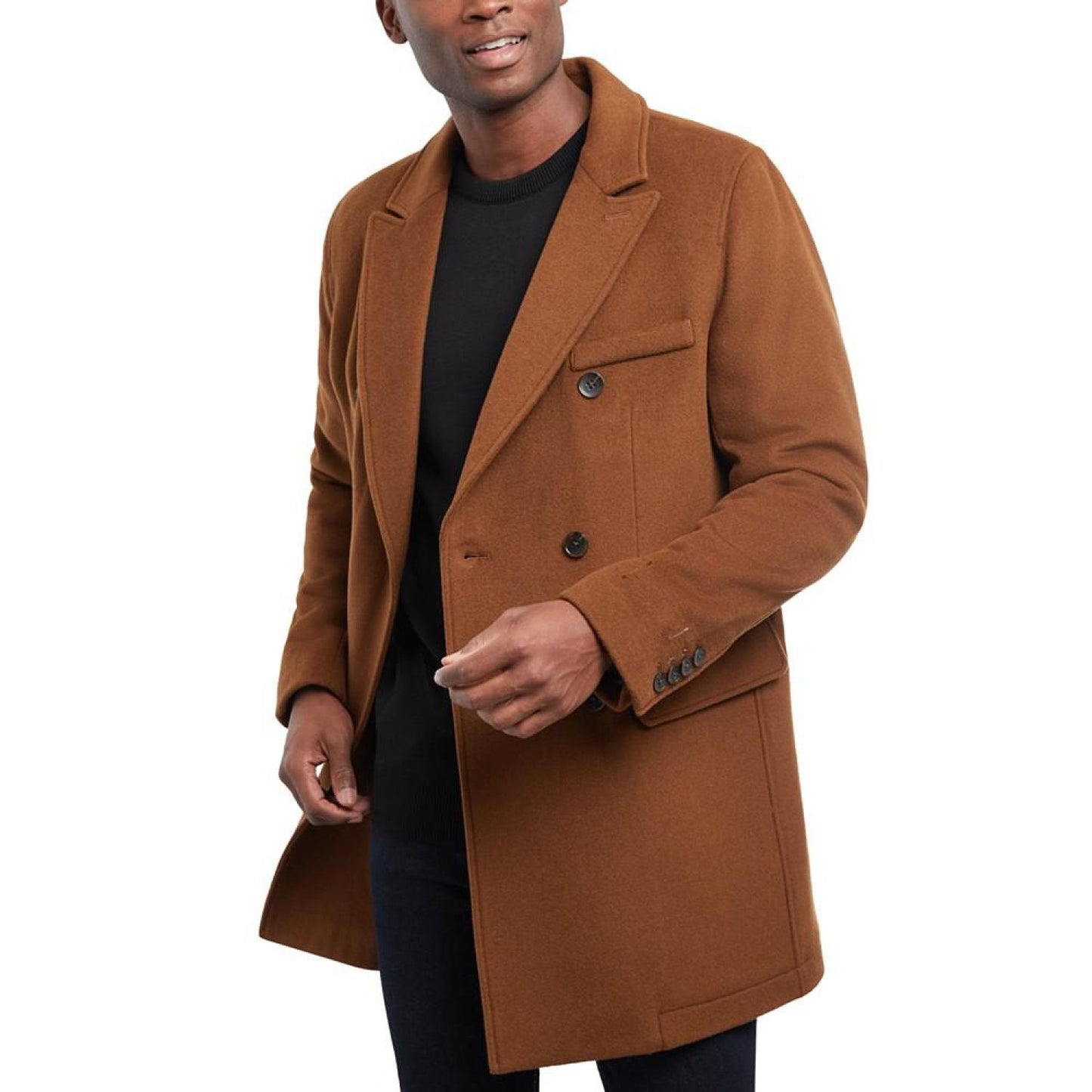 Men's Lunel Wool Blend Double-Breasted Overcoat