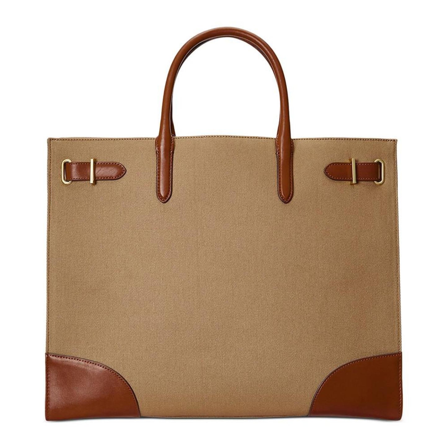 Devyn Leather Trim Twill Large Tote Bag