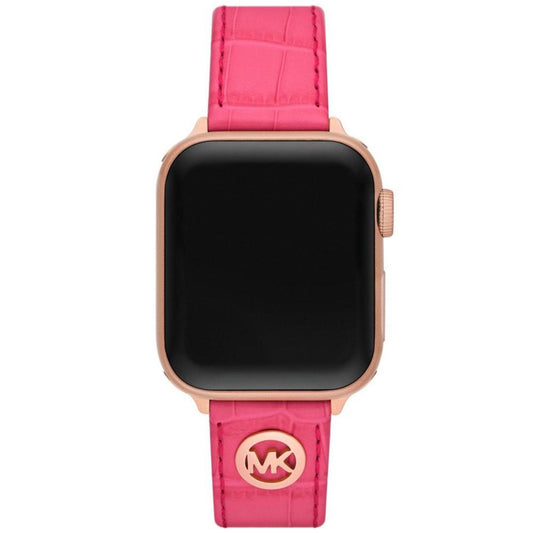Women's Geranium Pink Genuine Leather Band for Apple Watch, 38mm, 40mm, 41mm and 42mm, 44mm, 45mm, 49mm