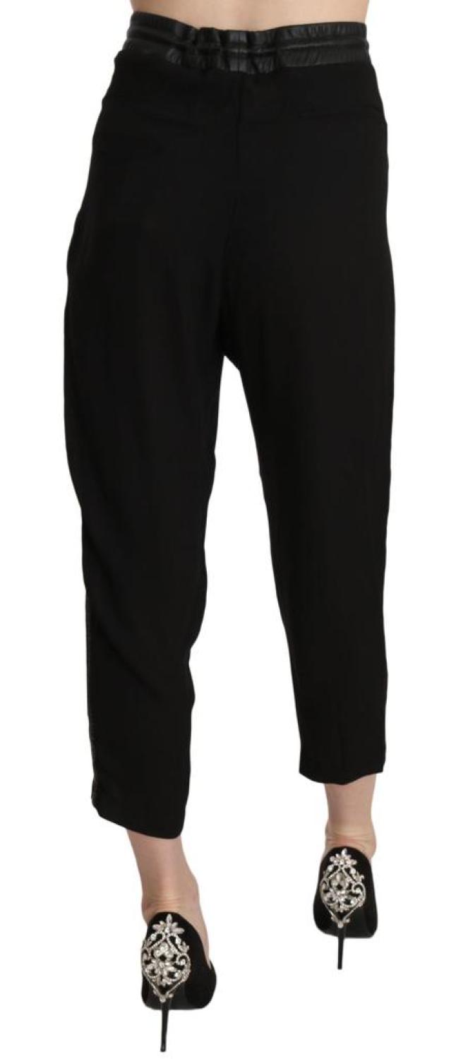 Guess Polyester High Waist Cropped Trousers Women's Pants