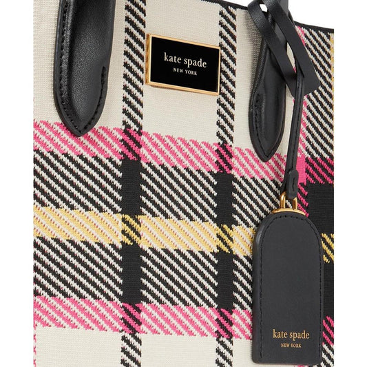 Manhattan Museum Plaid Knit Jacquard Small Tote