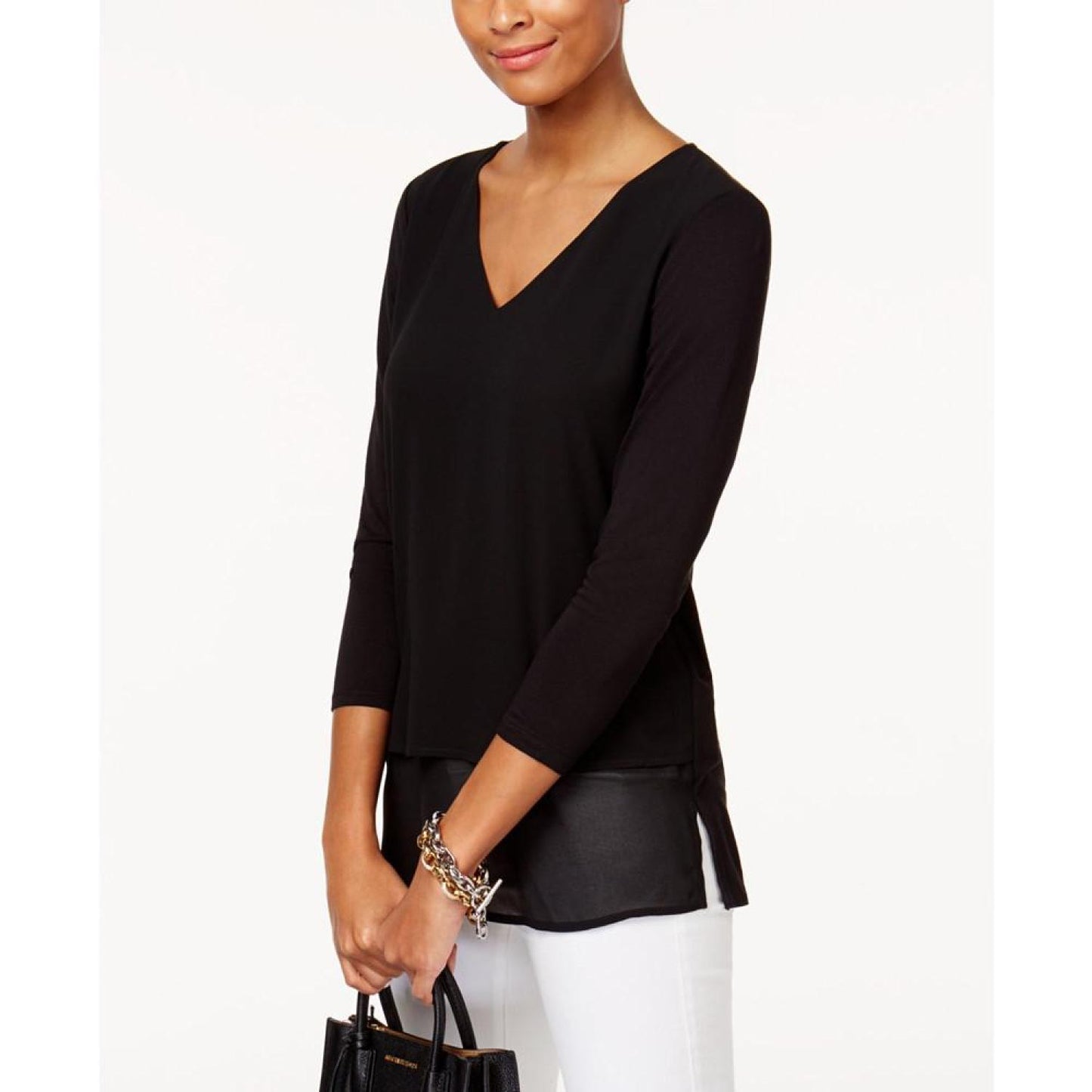 Women's Layered-Look Tunic Top, Regular & Petite Sizes
