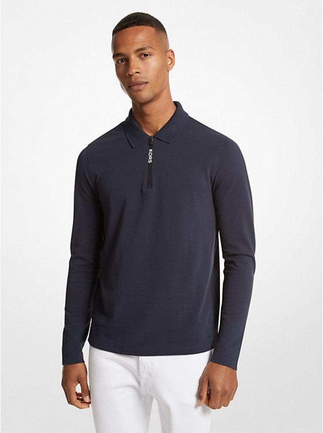 Cotton Half-Zip Polo Sweater