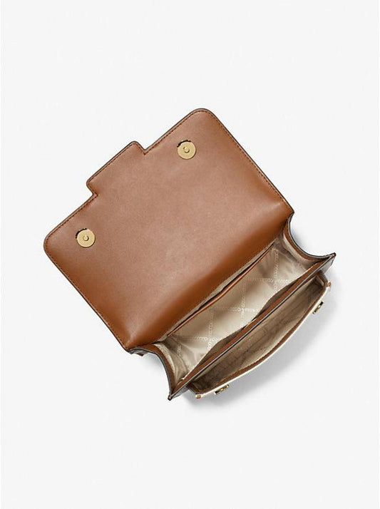 Heather Large Canvas and Faux Leather Shoulder Bag