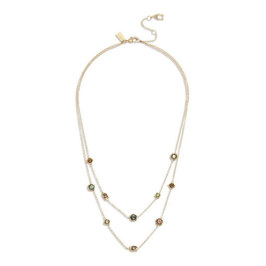 Faux Stone Signature Sculpted C Gem Layered Necklace