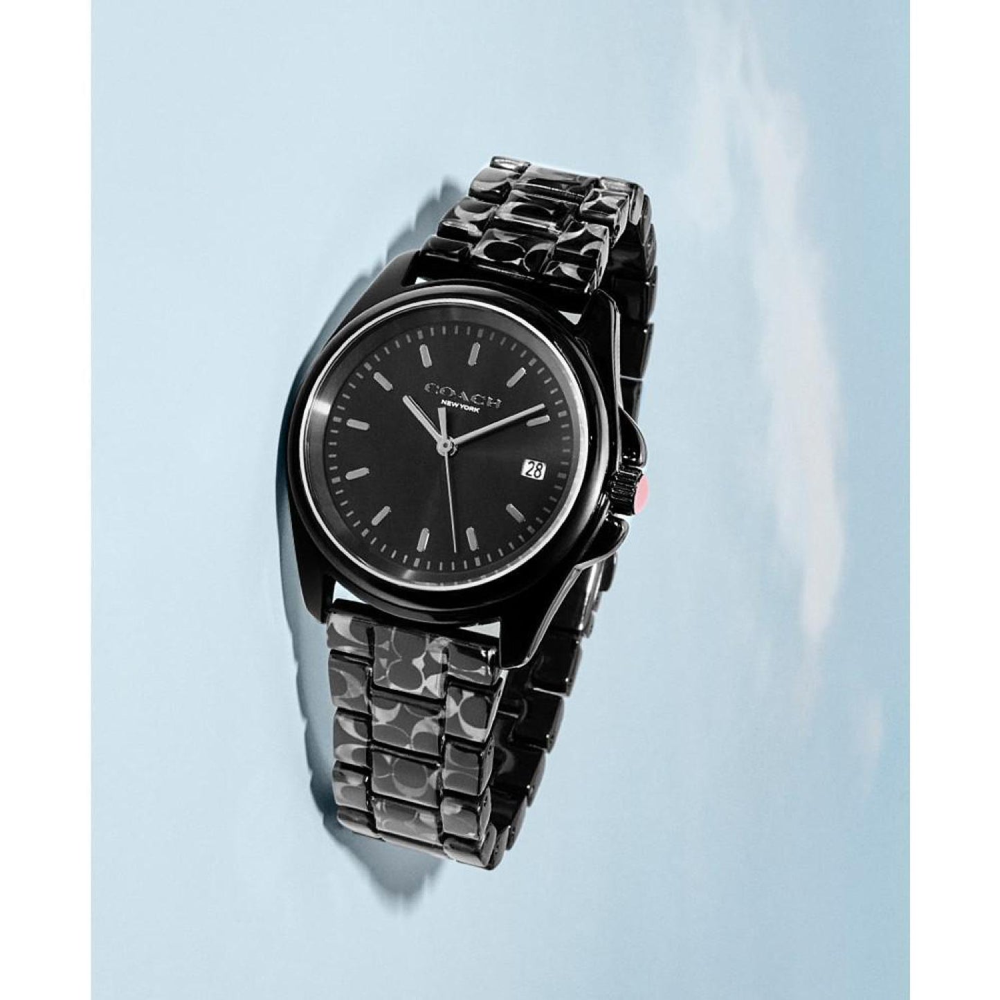 Women's Greyson Black Tortoise Signature C Resin Watch, 36mm